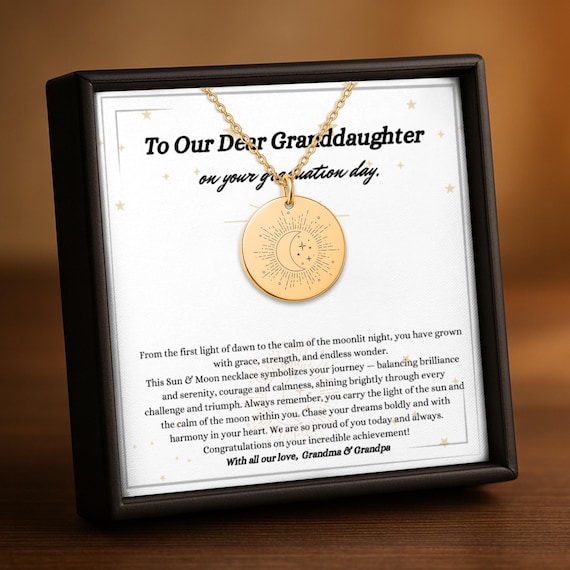 Granddaughter Graduation Necklace Gift from Grandma and Grandpa, Granddaughter Graduation Gift, Meaningful 925 Sterling Silver Jewelry