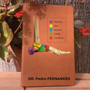 Cuaderno personalizado de podólogo, regalo para DPM, regalo de podólogo, regalo de anotomía del pie, podólogo y médico podólogo