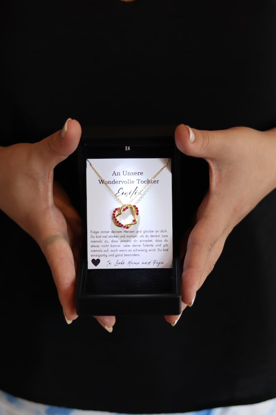 Silberkette Tochter Halskette Geschenk Von Eltern, Persönliches Geschenk für Tochter, Mächen Halskette von Mama und Papa Schmuck