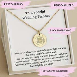 Collier cadeau organisateur de mariage, bijoux en argent pour coordonnateur de mariage, cadeau de remerciement de la mariée organisateur de mariage, cadeaux d'organisateur de mariage