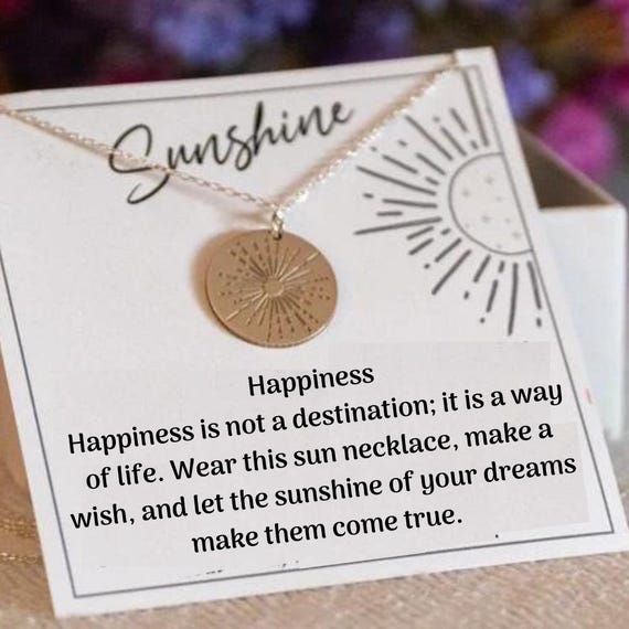 Silver Sun Necklace, Happiness Gift for Friend, Women friendship necklace, Support Jewelry, Women Birthday Gift, Friend Support Gift