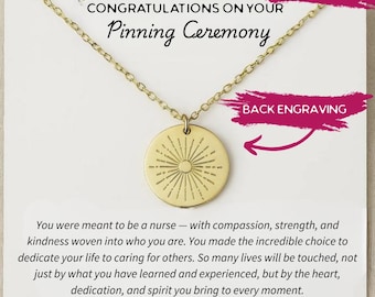 Personalized Pinning Ceremony Necklace for Girls, Nursing School Graduation Jewelry, RN Registered Nurse Gift, New Nurse Graduation Necklace
