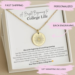 First Day of College Gift for Her, College Freshman Gift from Mom, Silver Necklace for Daughter Starting College, University Good Luck Gift