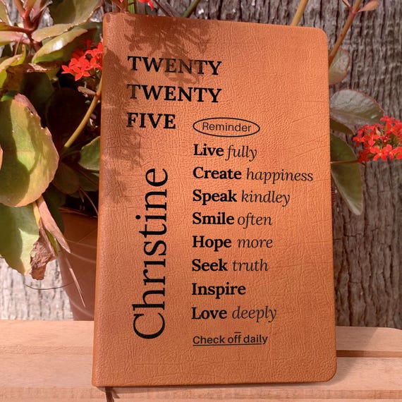 Personalized 2025 Notebook, Daily Affirmation Notebook, Motivational Journal for Coworker, Mindfulness Notebook, Thoughtful Gift,