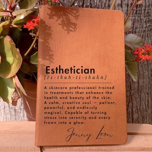 Esthetician Definition Journal, Personalized Esthetician Gift, Esthetician Thank You Gift, Esthetician Birthday Gift, Skin Therapist Gift