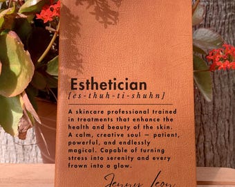 Esthetician Definition Journal, Personalized Esthetician Gift, Esthetician Thank You Gift, Esthetician Birthday Gift, Skin Therapist Gift