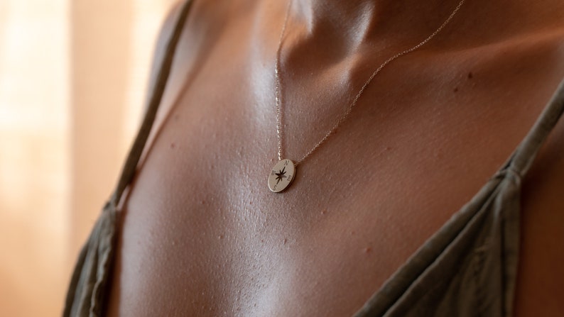 Motivational Dainty Compass Necklace,