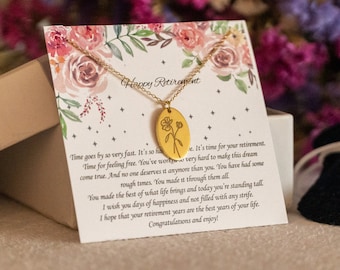 Personalized Retirement Gift for Women, Colleagues Retire Jewelry from Coworkers, Retirement Party Necklace, Insprational Jewelry
