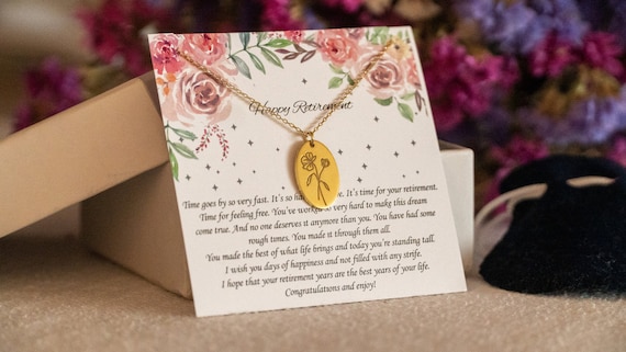 Personalized Retirement Gift for Women, Colleagues Retire Jewelry from Coworkers, Retirement Party Necklace, Insprational Jewelry