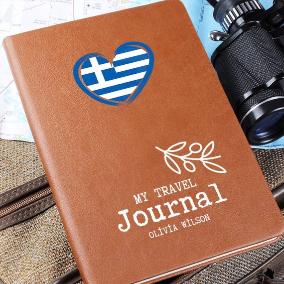 Greece Travel Journal, Custom Greece Vacation Notebook, Greece Honeymoon Wedding Gift, Greece Memories, Personalised Greece Gift