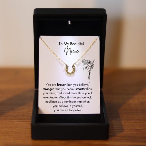 Niece Luck Necklace, Lucky Silver Charm for Niece with LedBox, Niece Keepsake Necklace, Niece New Year Jewelry, To My Niece Birthday Gift