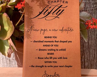 Personalized Chapter Fifty Journal,  Women Fifty Birthday Gift, 50th Birthday Present, Birthday Gift for Her, 50th Birthday Gift