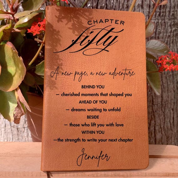 Personalized Chapter Fifty Journal,  Women Fifty Birthday Gift, 50th Birthday Present, Birthday Gift for Her, 50th Birthday Gift