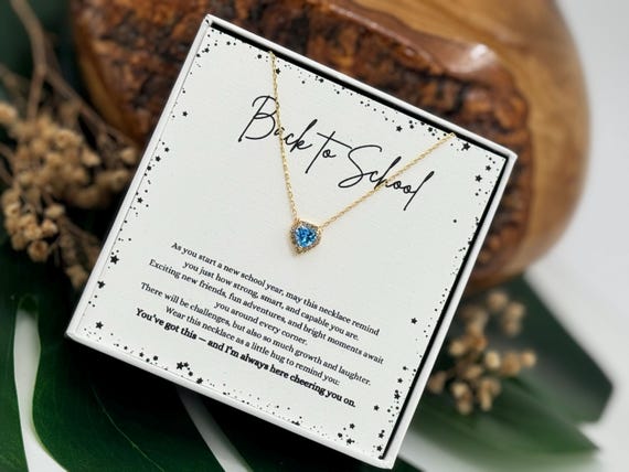 Back to School Necklace Gift, First Day Of School, High School, College First day of School Necklace, Freshman First Day Gift