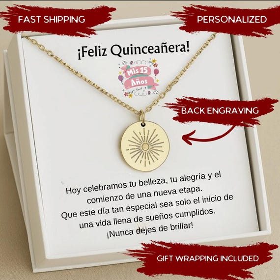 Quinceañera Jewelry, Regalos Para Quinceañera, 15th Birthday Gift for Her Necklace Gift for Daughter Gift, Quinceanera Girl, Sweet 15th Gift