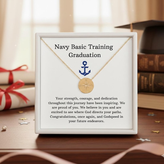 Navy Basic Training Graduation Necklace, Female Seamen Bootcamp Gift, Navy Basic Training Daughter Graduation Gift, Navy Basic Silver Jewel