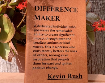 Difference Maker Journal, Social Worker Thank You Gift, Teacher Thank You Gift, Inspirational  Leader Gift, Employee Appreciation Gift