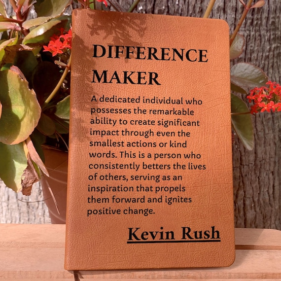 Difference Maker Journal, Social Worker Thank You Gift, Teacher Thank You Gift, Inspirational  Leader Gift, Employee Appreciation Gift