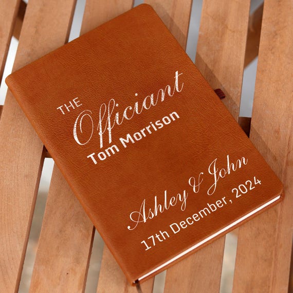 Wedding Officiant Notebook Gifts, Wedding Pastor Gifts, Officiant Gifts, Ceremony Book Reverend Gift, Officiant's Booklet Wedding Gift
