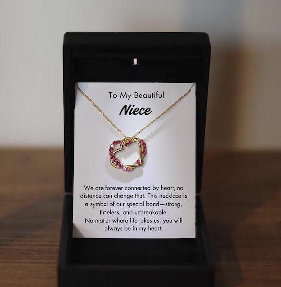 Niece Heart Necklace, Niece Birthday Gifts, Niece Jewelry for Graduation, Niece Silver Necklace, Niece Graduation Jewelry