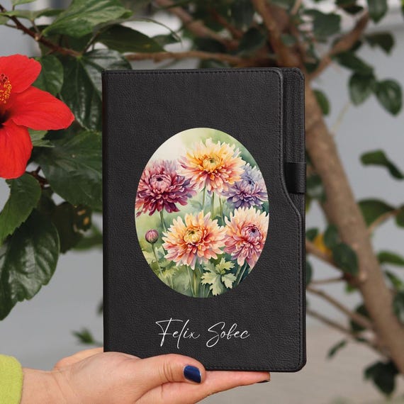 Chrysanthemum November Birth Flower Journal, Diary for Gardeners, Botanical Notebook, Personalized Birthday Gift for Women, Floral Journal