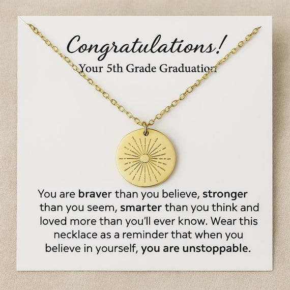 Middle School Gift for Girl, 5th 6th 7th 8th Grade Jewelry, Graduation Gift for Daughter, Niece, Granddaughter Class of 2025 Graduation