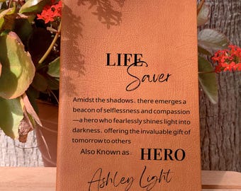 Personalized Organ Donor Thank You Gift, Gift of Life Journal, Transplant Anniversary Gift for Donor, Liver Donor, Organ Donor Family Gift
