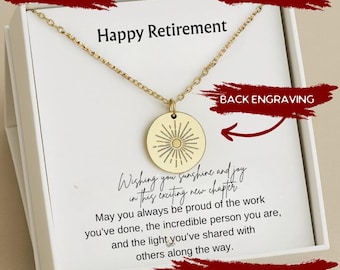 Coworker Leaving Gift, Personalized Retirement Necklace, Happy Retirement Party Gift, Coworker Farewell Present, Retirement Jewelry