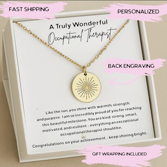 New Occupational Therapist Graduation Necklace, OT Gift for Women, Occupational Therapist Student Necklace, OT Thank You Gift