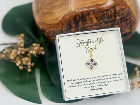 Wedding Gift for Stepmother of the Bride Jewelry Gift, Stepmom Wedding Day Gift from Daughter, Bonus Mother Wedding Gift From Bride,