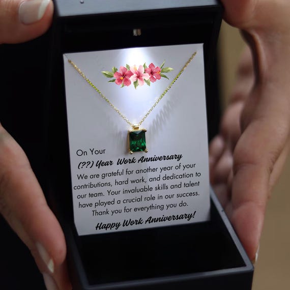 Work Anniversary Necklace Gift, Service Award, Company Gifts, Coworker Work Anniversary, Company Gift for Employee,