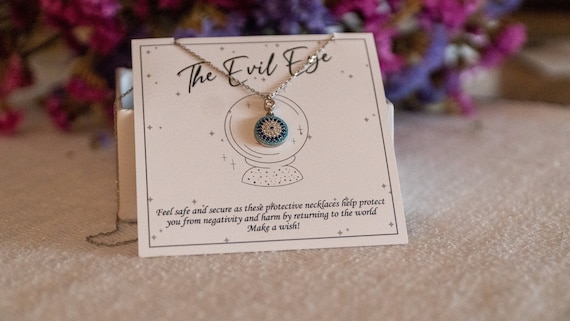 Minimalist Evil Eye Necklace, Dainty Evil Eye Pendant, Tiny Evil Eye Talisman Protection Necklace, Blue Eye Bead, Protection Amulet Pendant