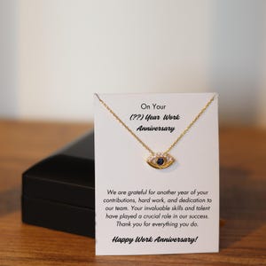 Coworker Work Anniversary, Company Gift for Employee,  Work Anniversary Jewelry, Employee Recognition, Years of Service Award Gift