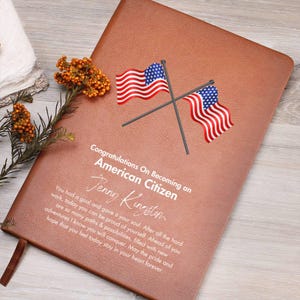 Personalisiertes neues amerikanisches Bürgergeschenk, neues Bürgerjournal, Bürgerschaftsgeschenk, Einbürgerungsgeschenk,