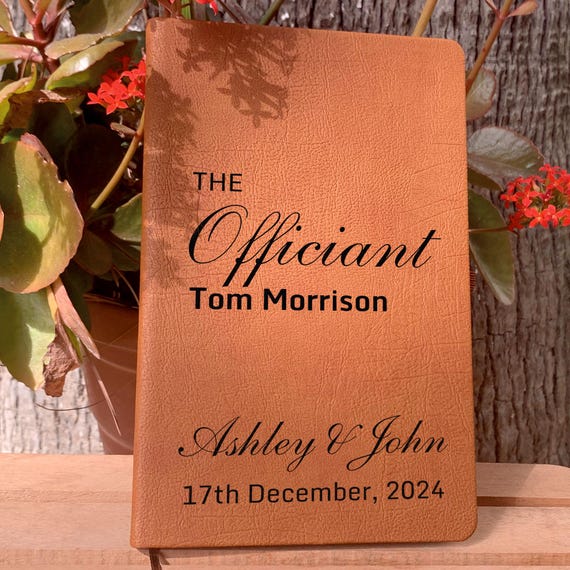 Personalized Officiant Notebook, Wedding Journal, Personalized Officiant Thank You Gift, Officiant Ceremony Book, Wedding Pastor Gift Ideas