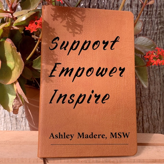 MSW Appreciation Gift, Social Worker Gift, Graphic Leather Journal for Social Worker Thank You Social Worker Leaving, Social Worker Gift