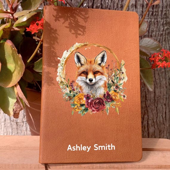 Unique Vintage Fox Theme Journal, Natural Life Animal Lover Gift, Cute Fox Gift, Animal Themed Journal, Fairy Fox Lover Journal,