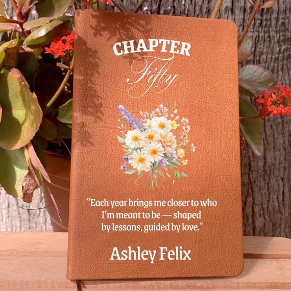 Personalized Fifty Birthday Gift, 50th Birthday Present,  Chapter Fifty Notebook, Turning Fifty Gift, Custom Her 50th Birthday Journal