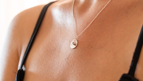 Personalized Birthstone Necklace, Name Birthday Gift for Her, Handmade Initial Jewelry, Birthstone Necklace, August Gemstone Necklace,