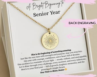 First Day of Senior Year Gift, First Day Of 12th Grade Gift, Senior Year Gift for Girls, First Day Of 12th Grade Daughter  Silver Necklace