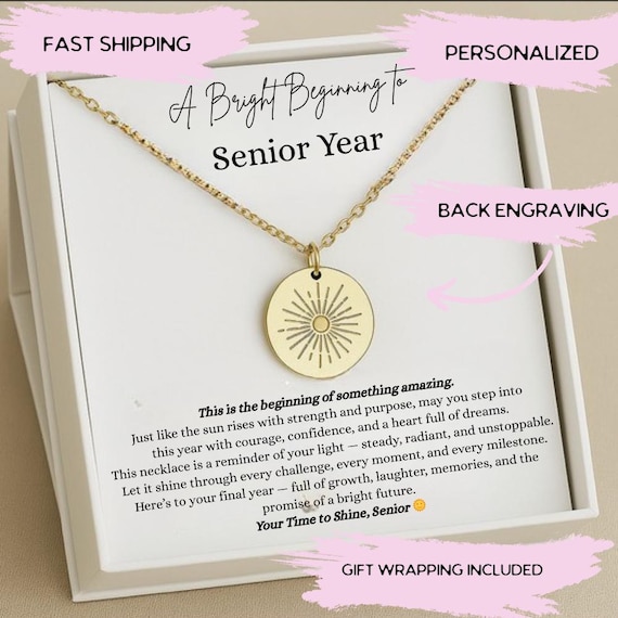 First Day of Senior Year Gift, First Day Of 12th Grade Gift, Senior Year Gift for Girls, First Day Of 12th Grade Daughter  Silver Necklace