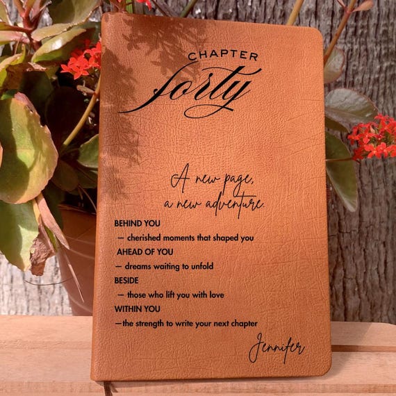 Personalized Chapter Forty Journal,  Personalized Forty Birthday Gift for 40th Birthday Present, Birthday Gift for Her, 40th  Birthday Gift