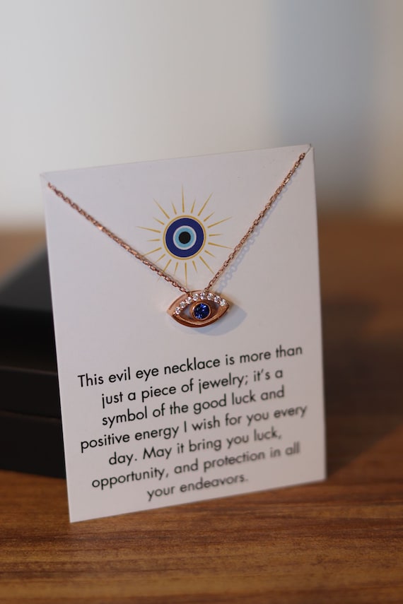 925 Sterling Silver Evil Eye Necklace with LED Light Jewelry Box, Third Eye, Evil Eye Choker, Protection Necklace, Evil Eye Women Luck Gift