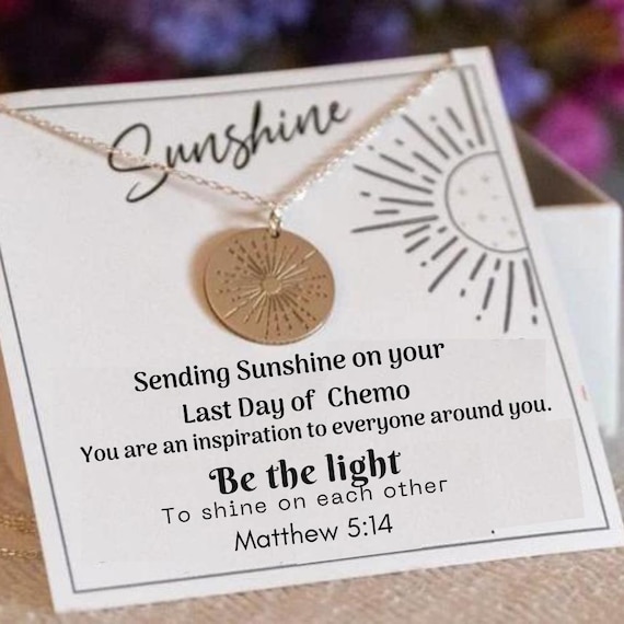 Sunshine Necklace for Last Day of Radiation, End of Chemo, Minimalist Sunbeam Necklace, Gift for Cancer Survivor, Chemotherapy Gift