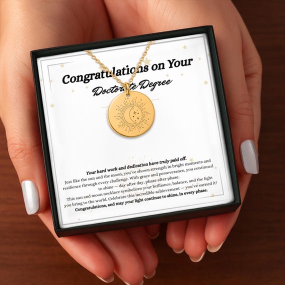 Doctorate Graduation Necklace for Her, Phd Graduation Jewelry Gift, Doctorate Degree Graduation Silver Gift, PhD Jewelry gift