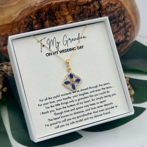 Grandmother Wedding gift from Bride, Grandma Gift Wedding Day Gifts from Groom, Nana Necklace On Wedding Day, Grandma of the Groom, Bride