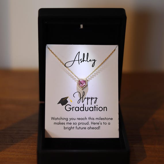Class of 2025 Necklace, Graduation Heart Jewelry Congratulations Gift, Good Luck Gift for Daughter, Graduation Silver Necklace Gift