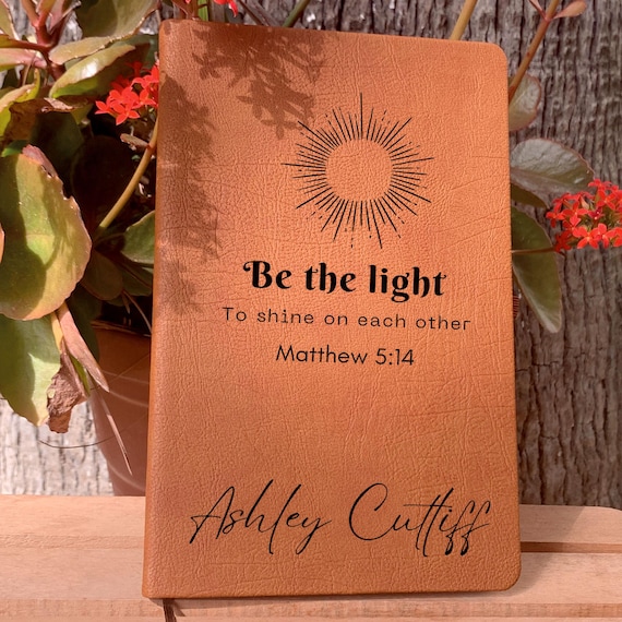 Bible Verse Journal, Unique Christian Gift, Religious Gift for Women, , Bible Quotes,  Light Of Christ Jesus Lover Gift