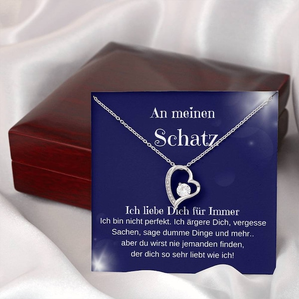 An Meinen Schatz, Herz-Halskette mit Karte, Neujahrsgeschenk für Frauen, Weihnachten Schatz