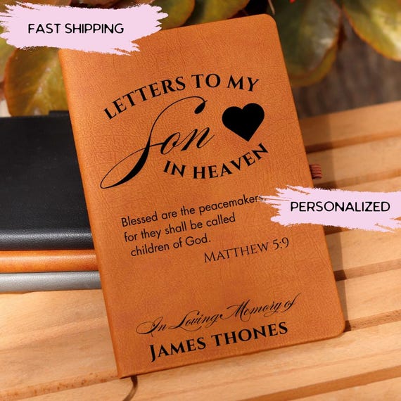 Lost of Son Sympathy Gift, Letters to my Son in Heaven Grief Journal for Parents, Lost of Son Memorial Gift, Son Remembrance Grieving Gift